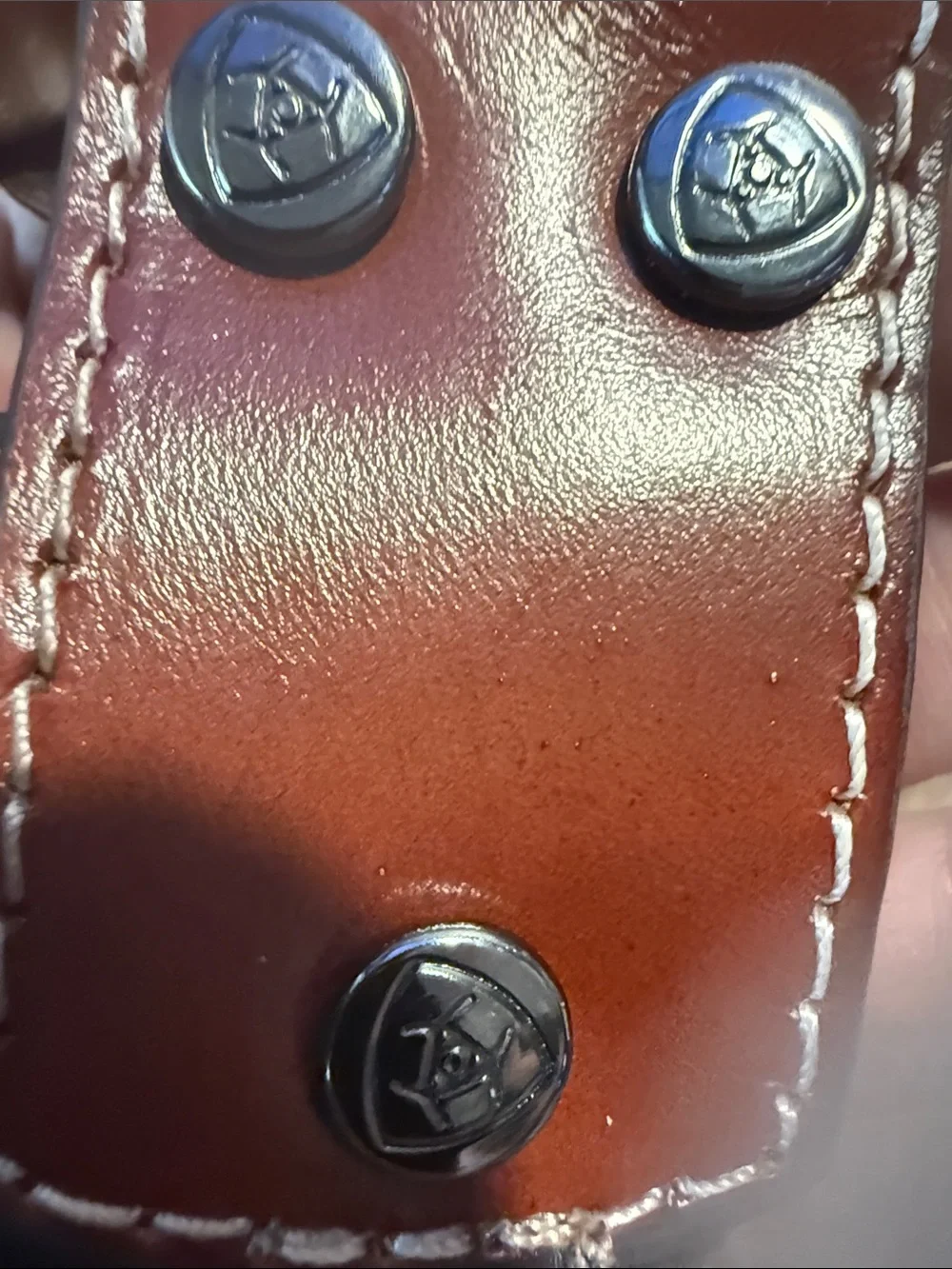 Ariat Brown Tooled Leather Belt with Silver Buckle